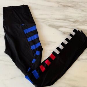 K-DEER red white and blue stripes on black size Small